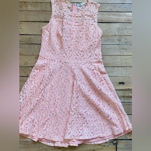 Pale pink floral lace dress